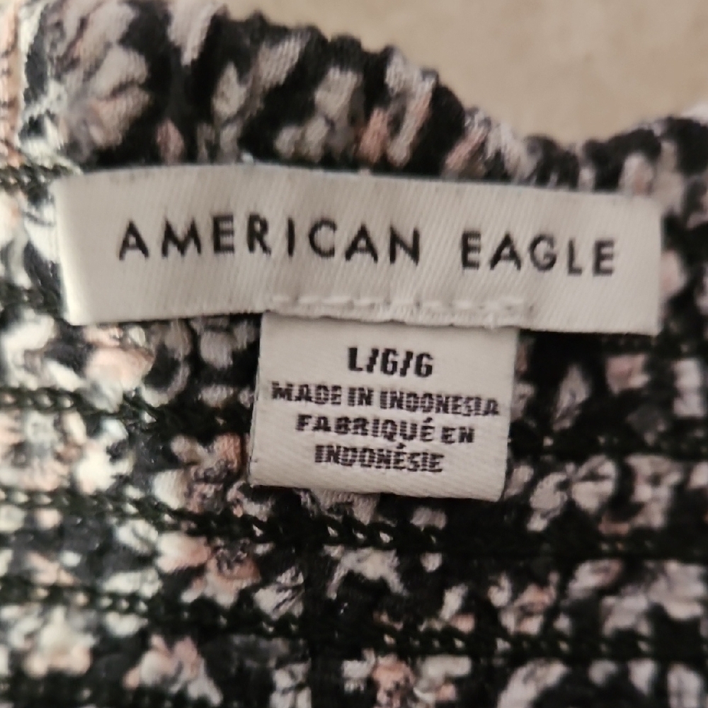 American Eagle Outfitters Black and White Floral A-Line Skirt - Picture 2 of 2